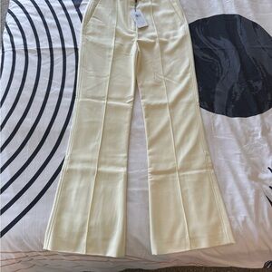 REISS High-Rise Cream Wide-Leg Trousers